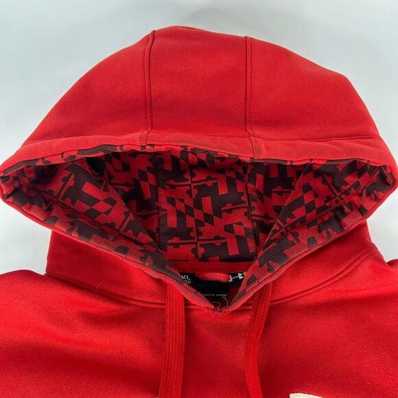 Under Armour UA Storm1 Hoodie Mens XL Loose Fit Red Fleece Pullover Sweatshirt - Picture 8 of 12